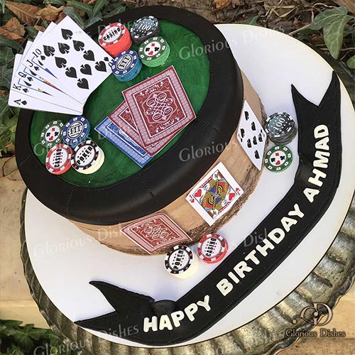 Poker themed birthday cake! | Poker cake, Cake, Gambling cake