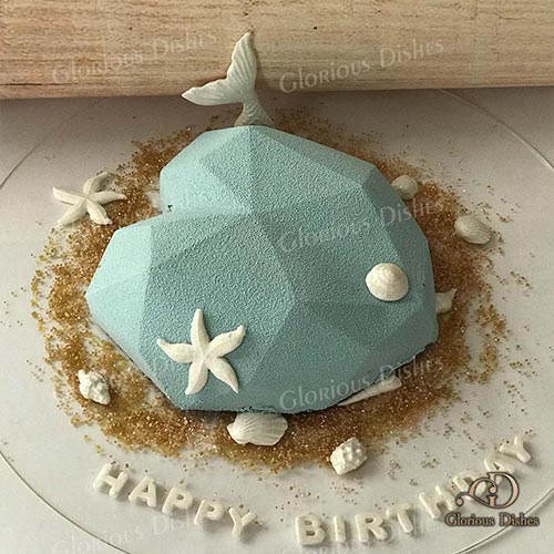 Baby Blue Cream Cake | Customized Cake for Kids' Birthday Party - Dubai.