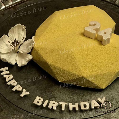 yellow birthday cake photos