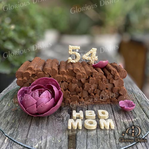 minimalist cake design for mother 54th birthday